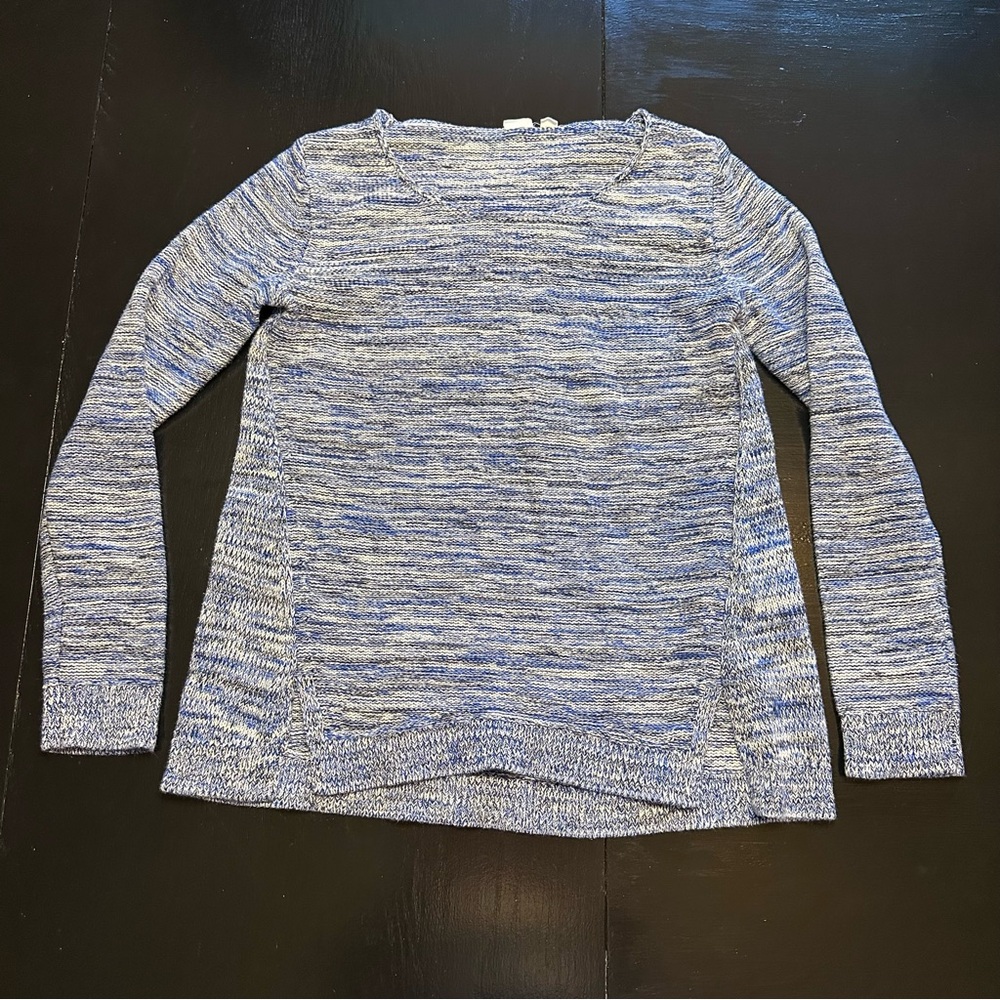 GAP XS Blue and Gray Sweater Wide Neck Business Casual Oversized